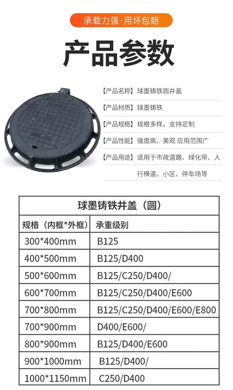 球墨铸铁井盖箅子生产厂家及电话 排水沟盖板现货速发 异型定制 昌驰